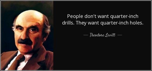 People don't want quarter-inch drills. they want quarter-inch holes.